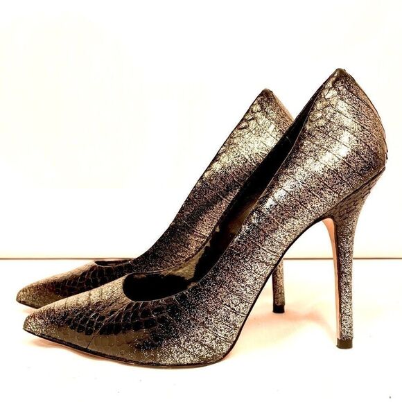 SHIMMERING SILVER 5” HEELS by BOUTIQUE 9 SIZE 10M - Picture 1 of 5